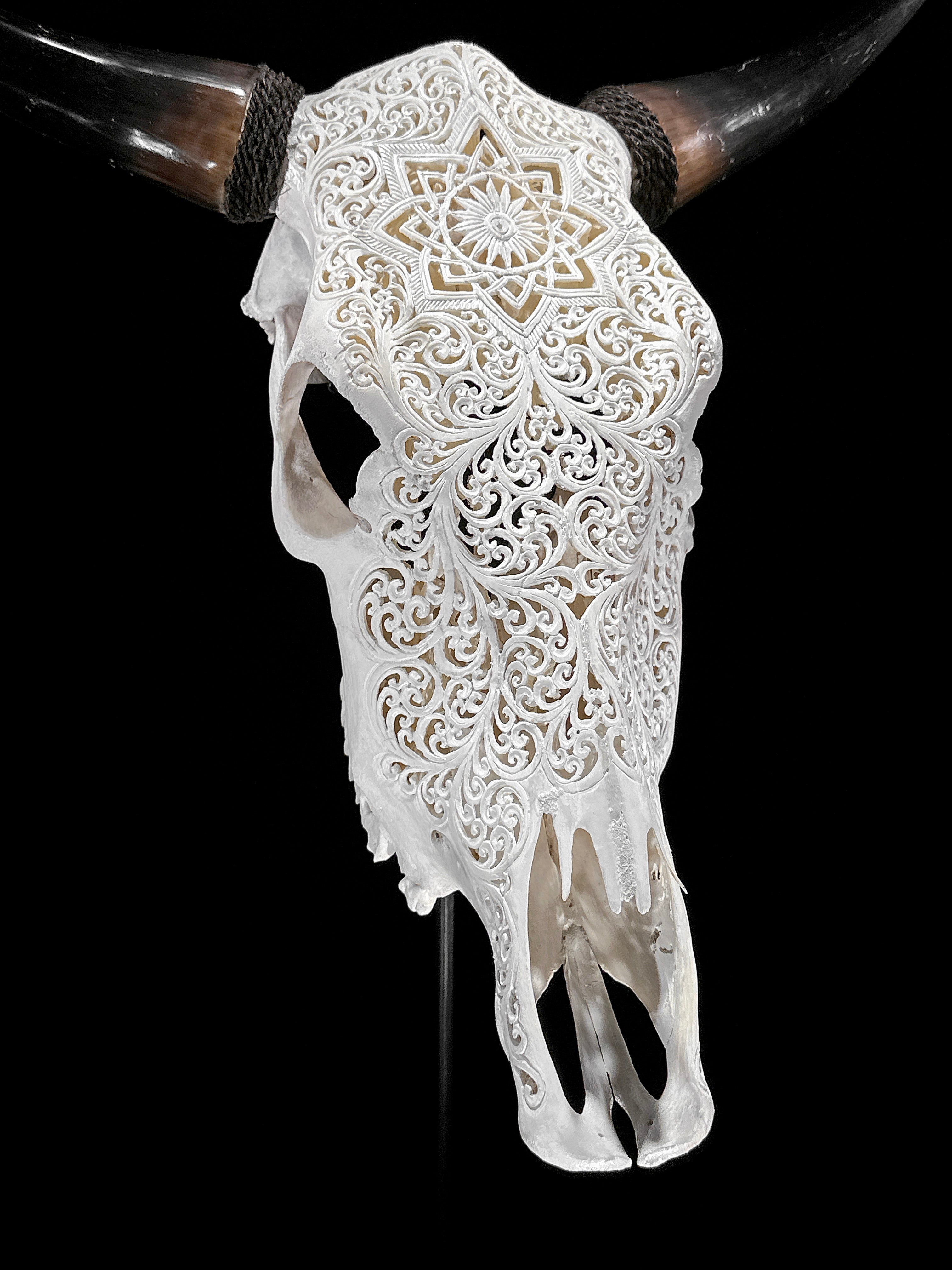 Bull Skull Carved Star Mandala - Skull,A/152