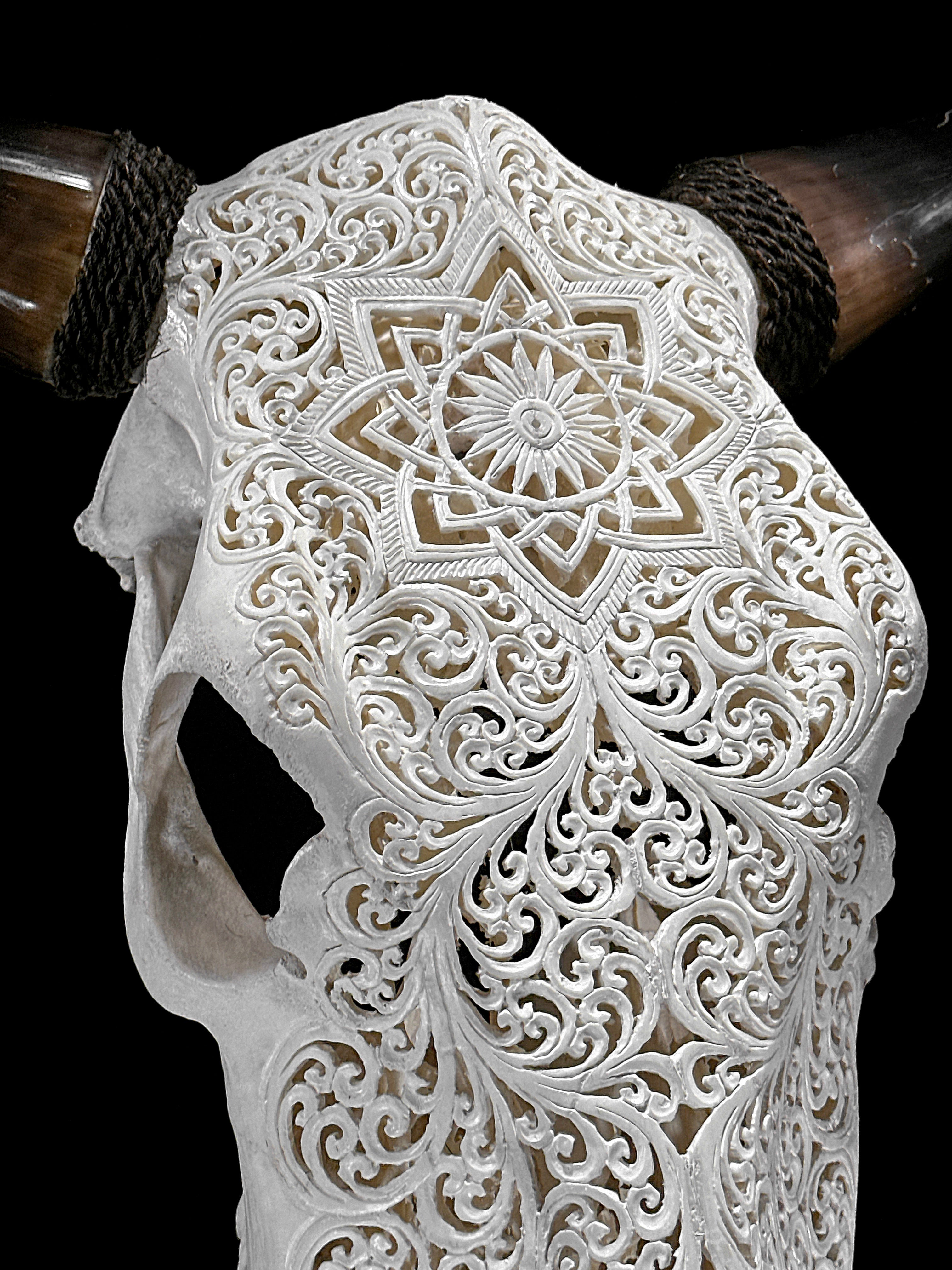 Bull Skull Carved Star Mandala - Skull,A/152