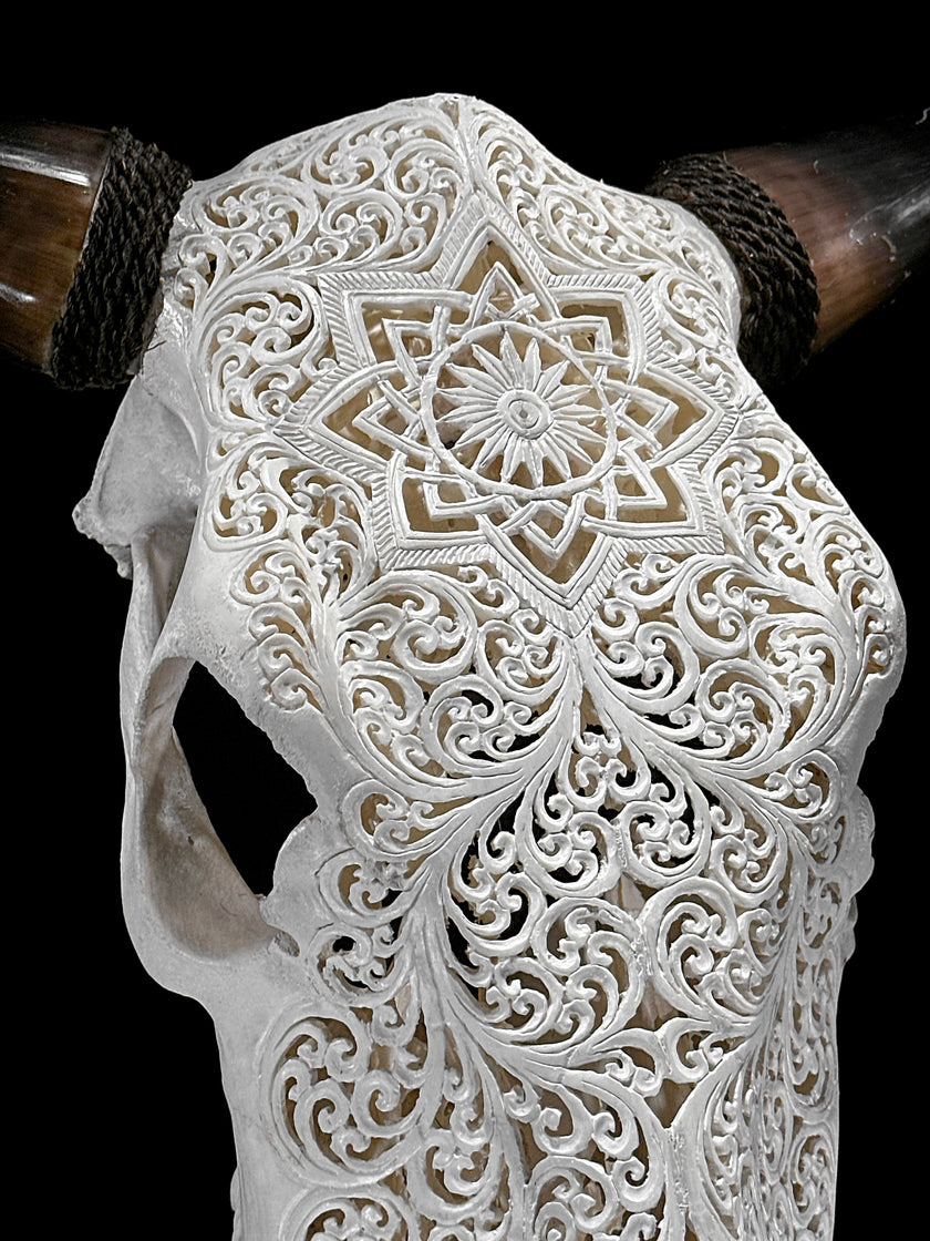 Bull Skull Carved Star Mandala - Skull,A/152