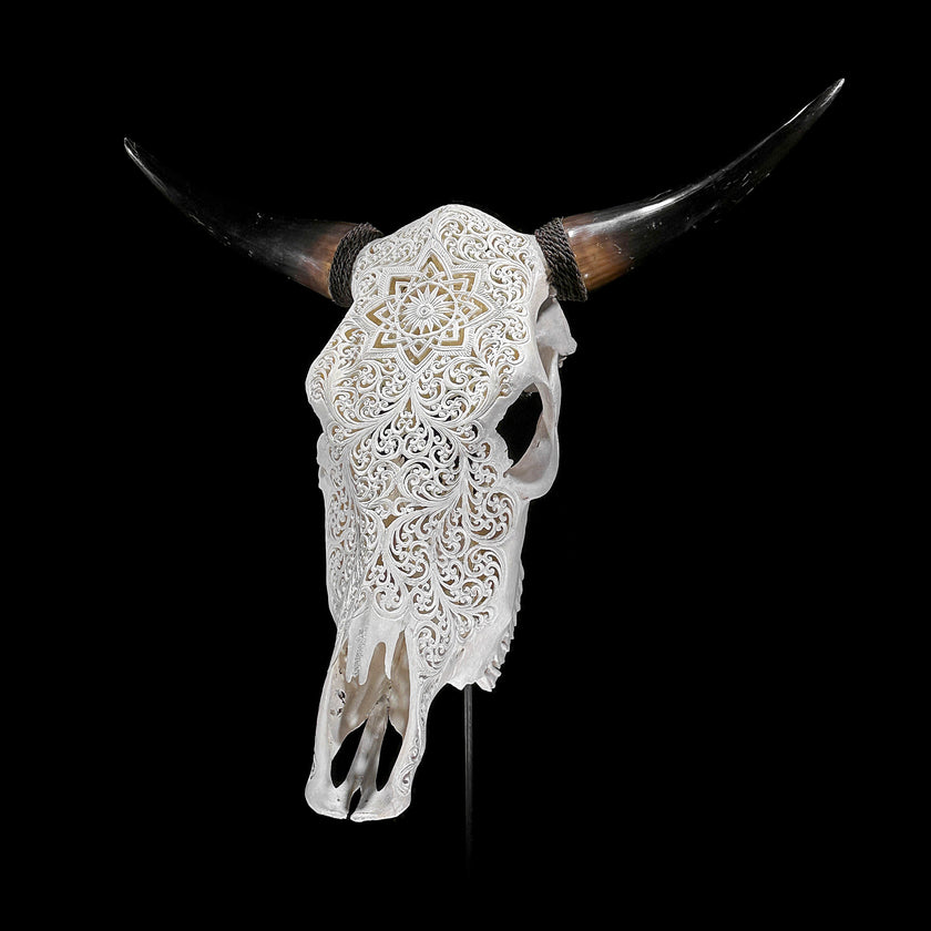 Bull Skull Carved Star Mandala - Skull,A/152