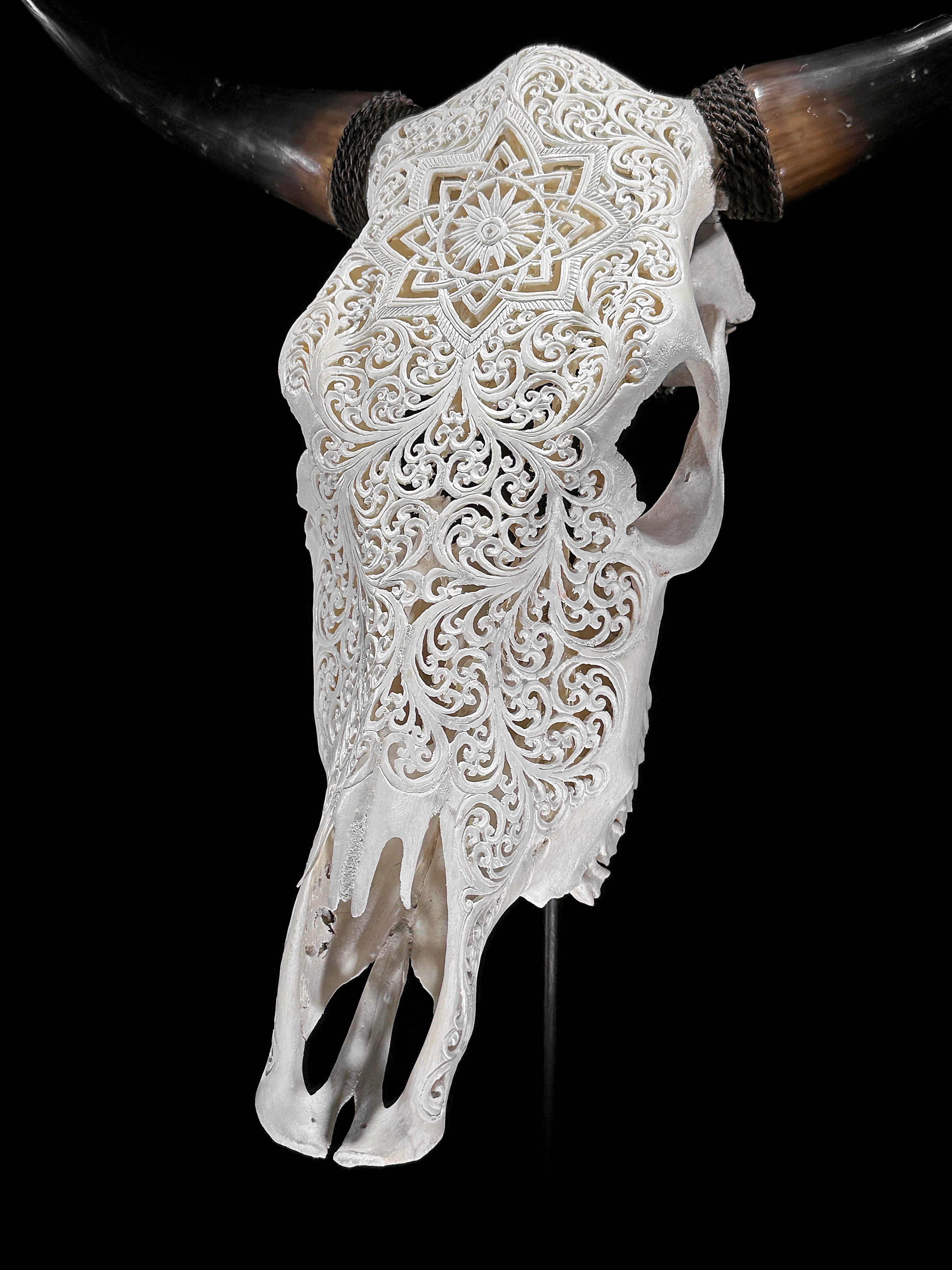 Bull Skull Carved Star Mandala - Skull,A/152