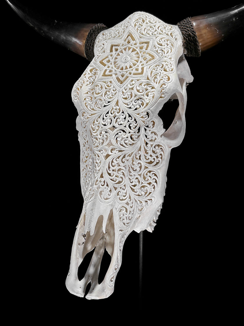 Bull Skull Carved Star Mandala - Skull,A/152
