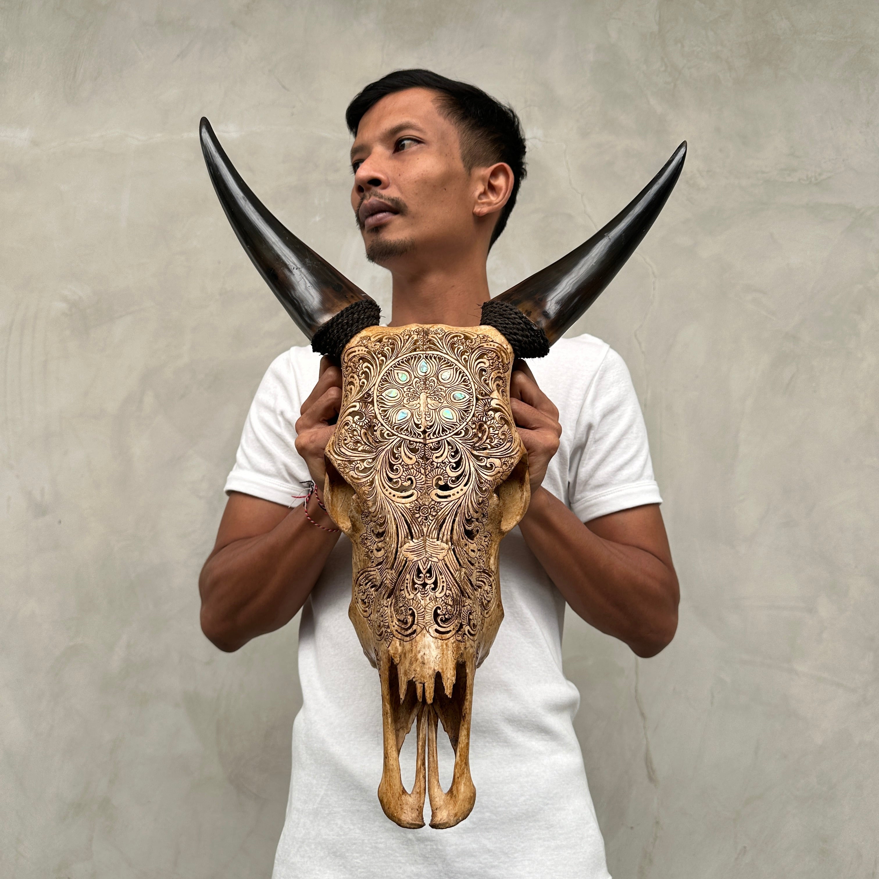 Cow Carved Merak - Skull,A/014