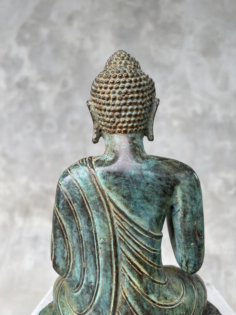 Buddha Abhaya Mudra Patinated Bronze