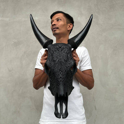 Cow Carved Big Lotus - Skull,A/009