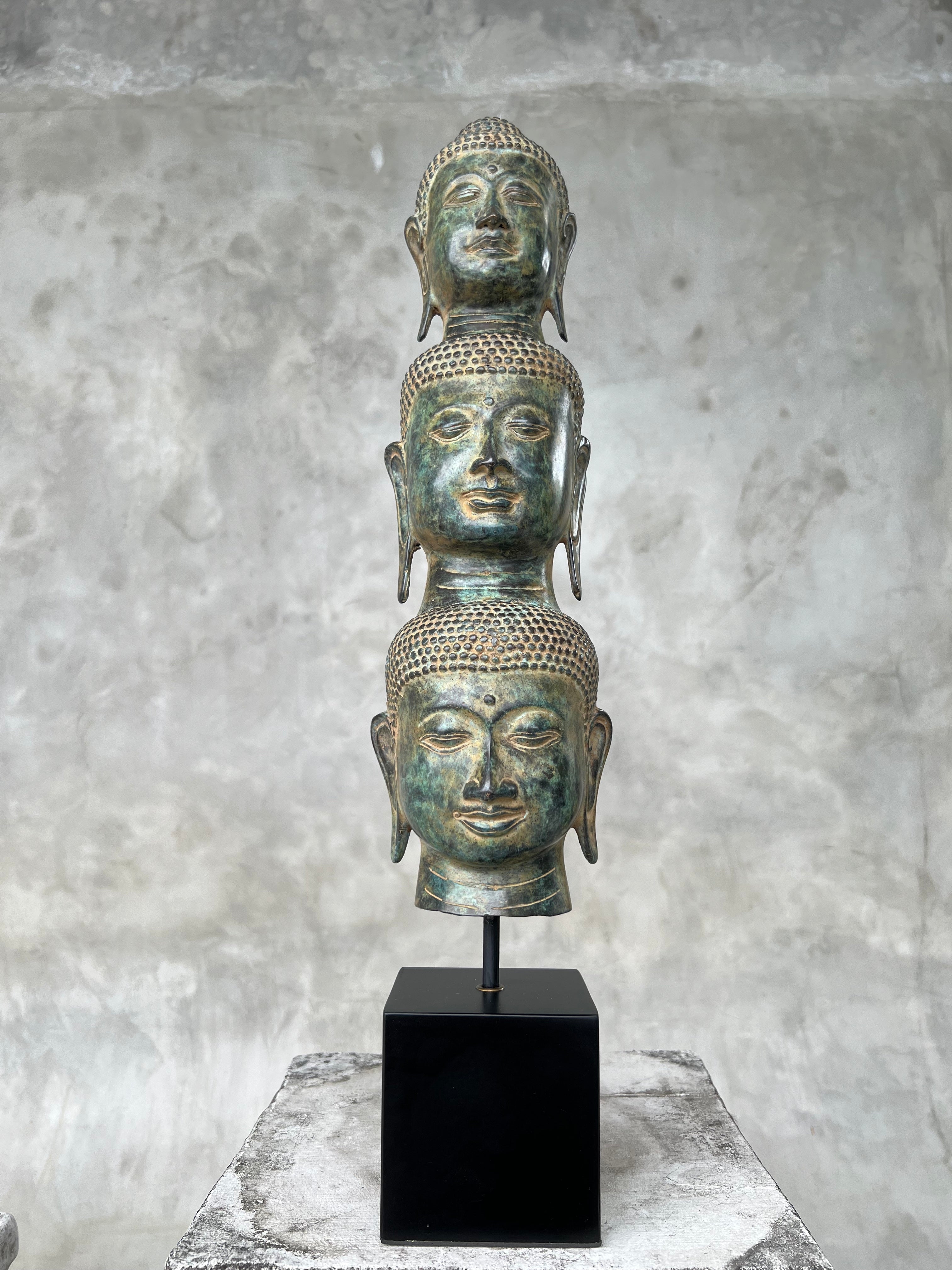 Buddha Heads 3 with base
