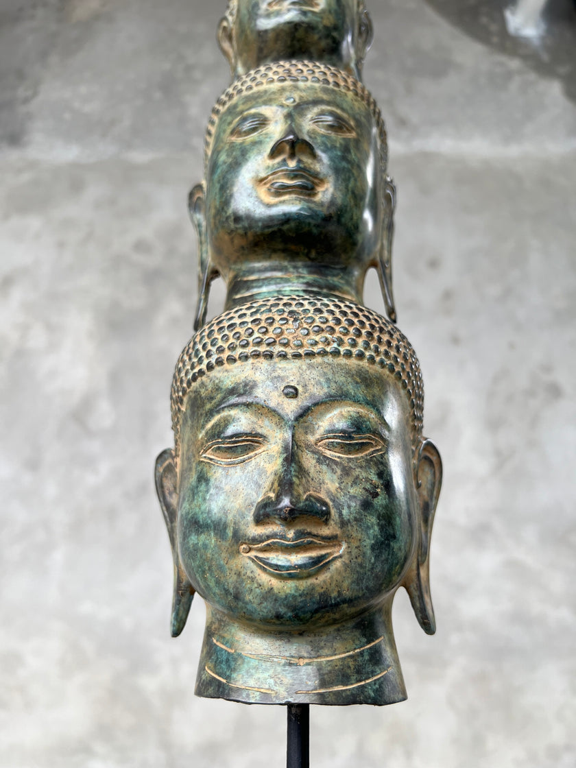 Buddha Heads 3 with base