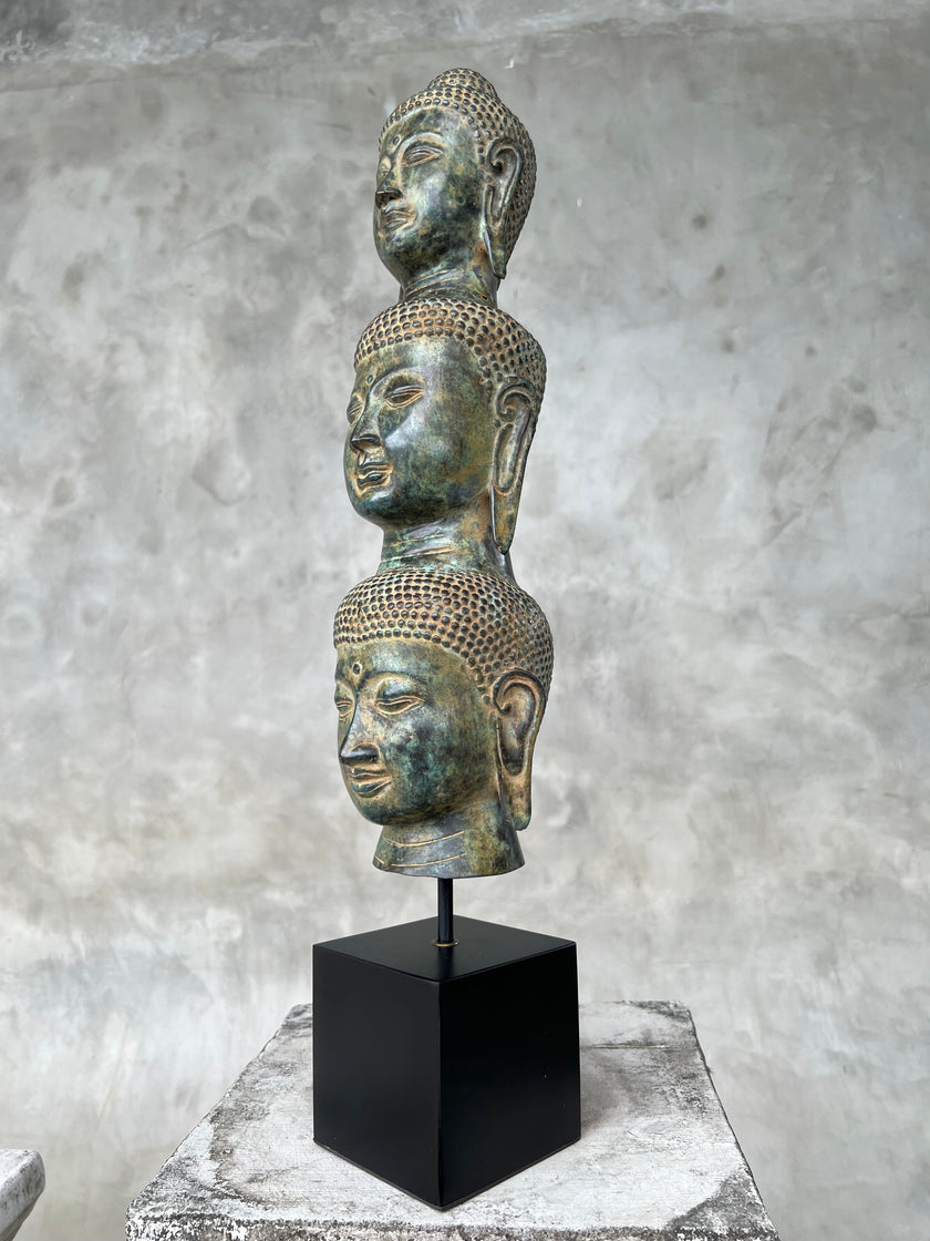 Buddha Heads 3 with base