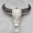 Caved Waterbuffalo Skulls with Big lotus Carving Skull,A/089