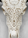 Caved Waterbuffalo Skulls with Big lotus Carving Skull,A/089