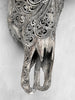 Carved Water Buffalo Skull with Small Lotus – Tribal Wall Art – Artisan Bone Sculpture with Engraved Horns - Skull,A/087