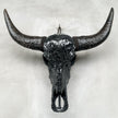 Black Mosaic Buffalo Skull – Dark Horn Wall Decor for Boho, Gothic, Modern Industrial, or Rustic Statement Interior Styling - Skull,A/136