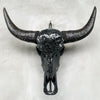 Black Mosaic Buffalo Skull – Dark Horn Wall Decor for Boho, Gothic, Modern Industrial, or Rustic Statement Interior Styling - Skull,A/136
