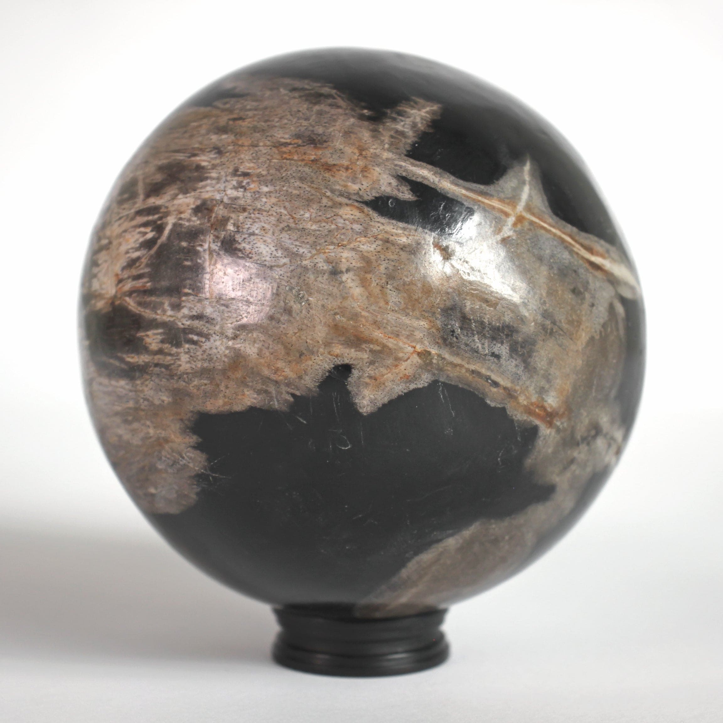 Wonderful Petrified wood Sphere on a custom stand SPHERES 061