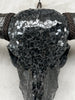 Black Mosaic Buffalo Skull – Dark Horn Wall Decor for Boho, Gothic, Modern Industrial, or Rustic Statement Interior Styling - Skull,A/136
