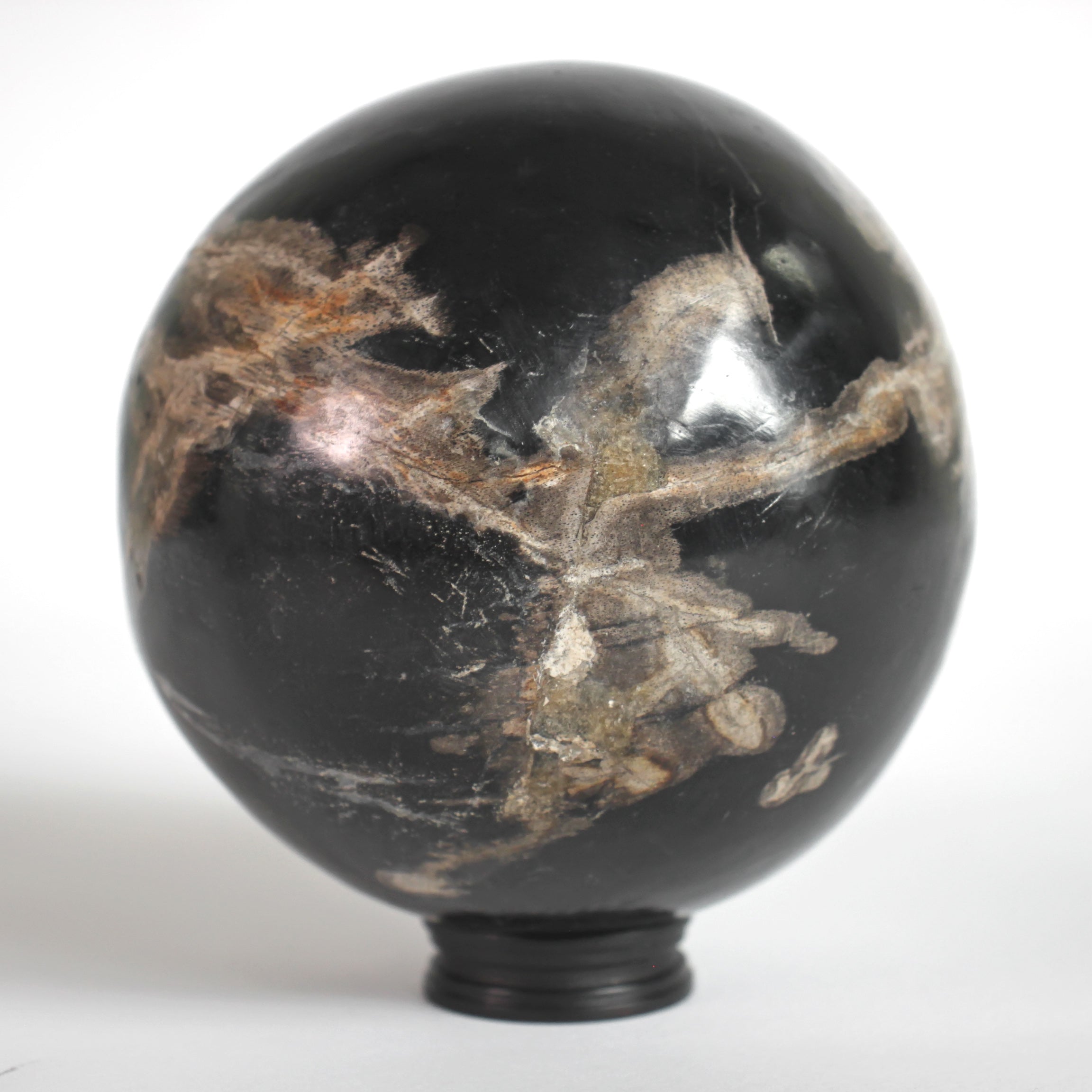 Wonderful Petrified wood Sphere on a custom stand SPHERES 061