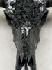 Black Mosaic Buffalo Skull – Dark Horn Wall Decor for Boho, Gothic, Modern Industrial, or Rustic Statement Interior Styling - Skull,A/136
