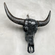 Black Mosaic Buffalo Skull – Dark Horn Wall Decor for Boho, Gothic, Modern Industrial, or Rustic Statement Interior Styling - Skull,A/136