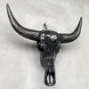 Black Mosaic Buffalo Skull – Dark Horn Wall Decor for Boho, Gothic, Modern Industrial, or Rustic Statement Interior Styling - Skull,A/136