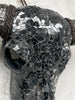 Black Mosaic Buffalo Skull – Dark Horn Wall Decor for Boho, Gothic, Modern Industrial, or Rustic Statement Interior Styling - Skull,A/136