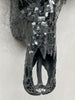 Black Mosaic Buffalo Skull – Dark Horn Wall Decor for Boho, Gothic, Modern Industrial, or Rustic Statement Interior Styling - Skull,A/136