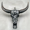 Black and White Mosaic Buffalo Skull Wall Decor – Handmade Horned Skull Art for Western, Boho, or Monochrome Interiors - Skull,A/129