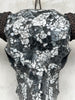 Black and White Mosaic Buffalo Skull Wall Decor – Handmade Horned Skull Art for Western, Boho, or Monochrome Interiors - Skull,A/129