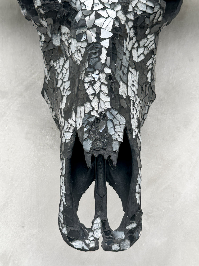Black White Mozaic Buffalo skull | Skull,A/129