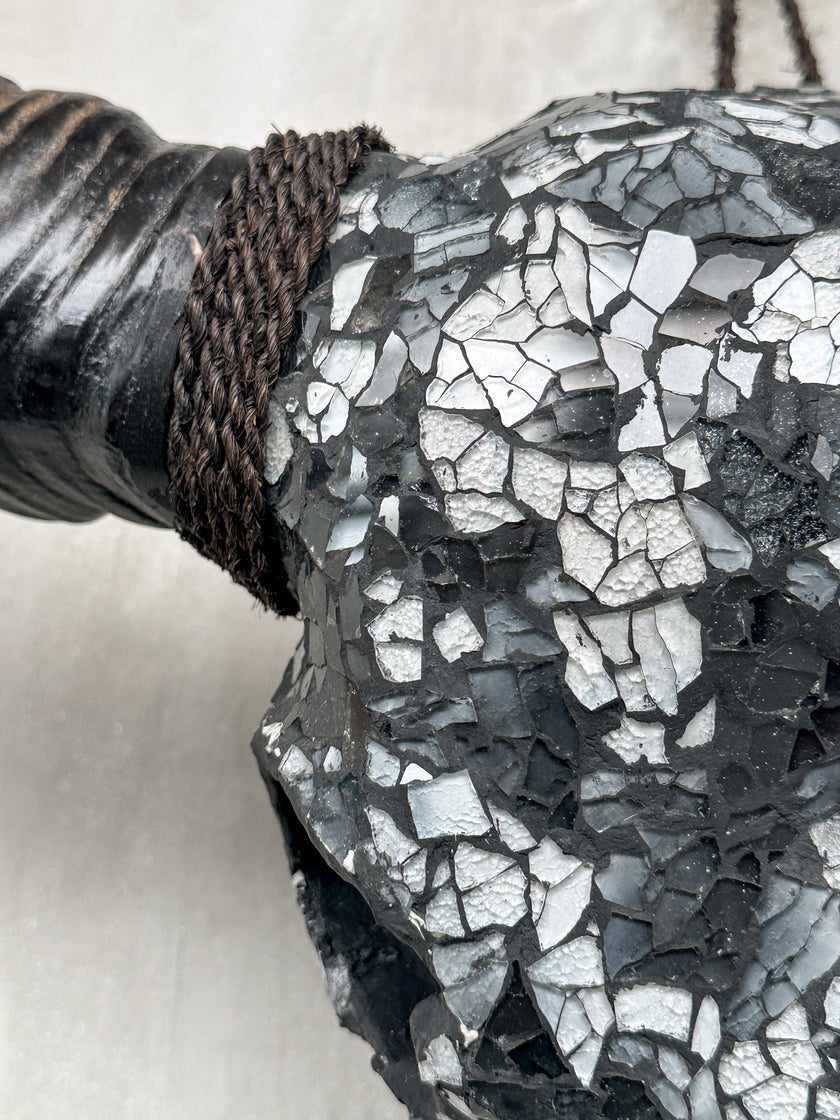 Black White Mozaic Buffalo skull | Skull,A/129