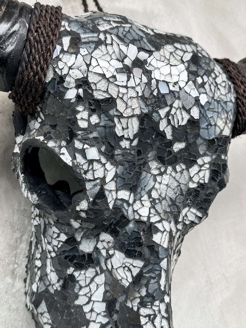 Black White Mozaic Buffalo skull | Skull,A/129