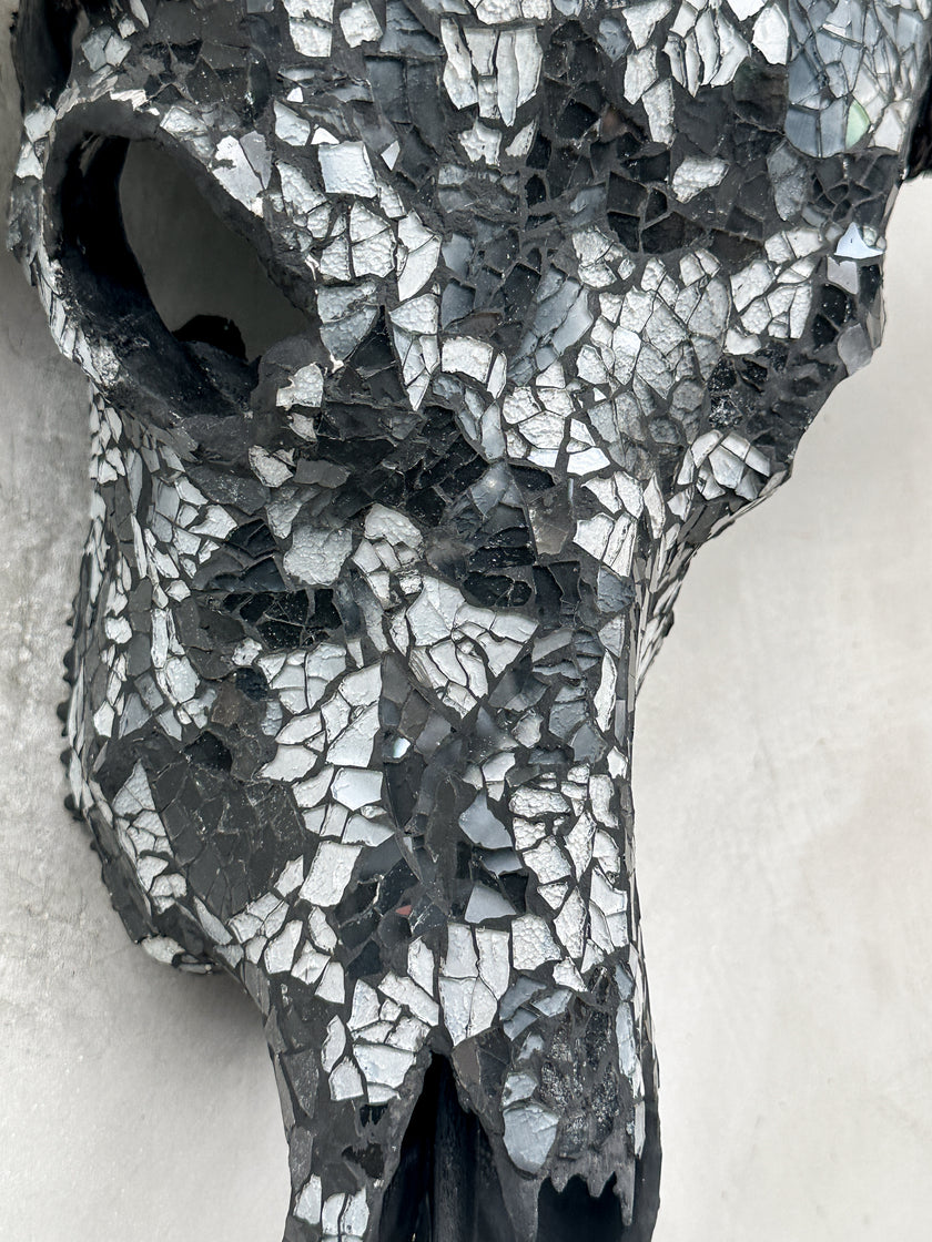 Black White Mozaic Buffalo skull | Skull,A/129
