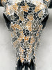 Gold and Black Mosaic Buffalo Skull – Wall-Mounted Horn Decor for Boho, Luxe Western, Eclectic, or Modern Interior Styling - Skull,A/133