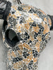Gold and Black Mosaic Buffalo Skull – Wall-Mounted Horn Decor for Boho, Luxe Western, Eclectic, or Modern Interior Styling - Skull,A/133