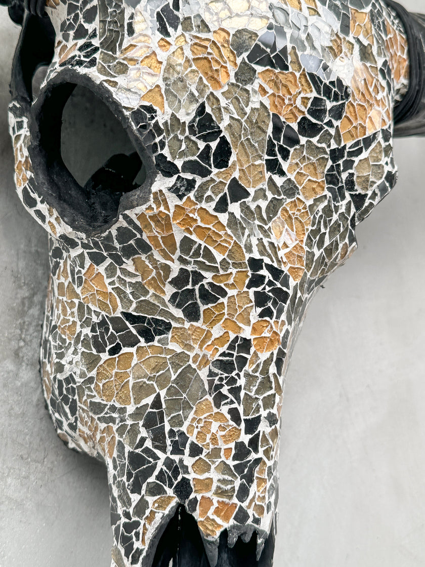 Gold Black Mozaic Buffalo skull | Skull,A/133