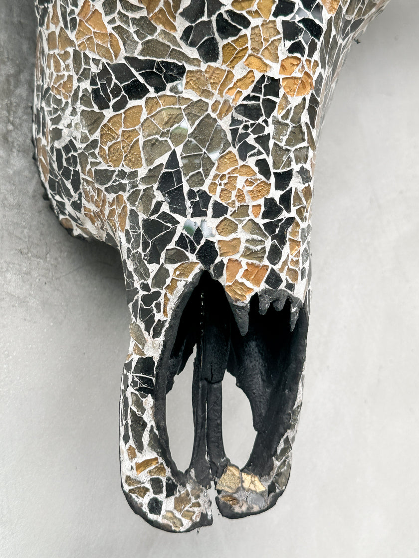 Gold Black Mozaic Buffalo skull | Skull,A/133