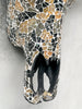 Gold and Black Mosaic Buffalo Skull – Wall-Mounted Horn Decor for Boho, Luxe Western, Eclectic, or Modern Interior Styling - Skull,A/133