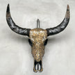 Gold Mosaic Buffalo Skull – Decorative Wall Skull with Horns for Boho, Western, Modern Rustic, or Luxe Interior Wall Styling - Skull,A/131