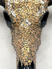 Gold Mosaic Buffalo Skull – Decorative Wall Skull with Horns for Boho, Western, Modern Rustic, or Luxe Interior Wall Styling - Skull,A/131