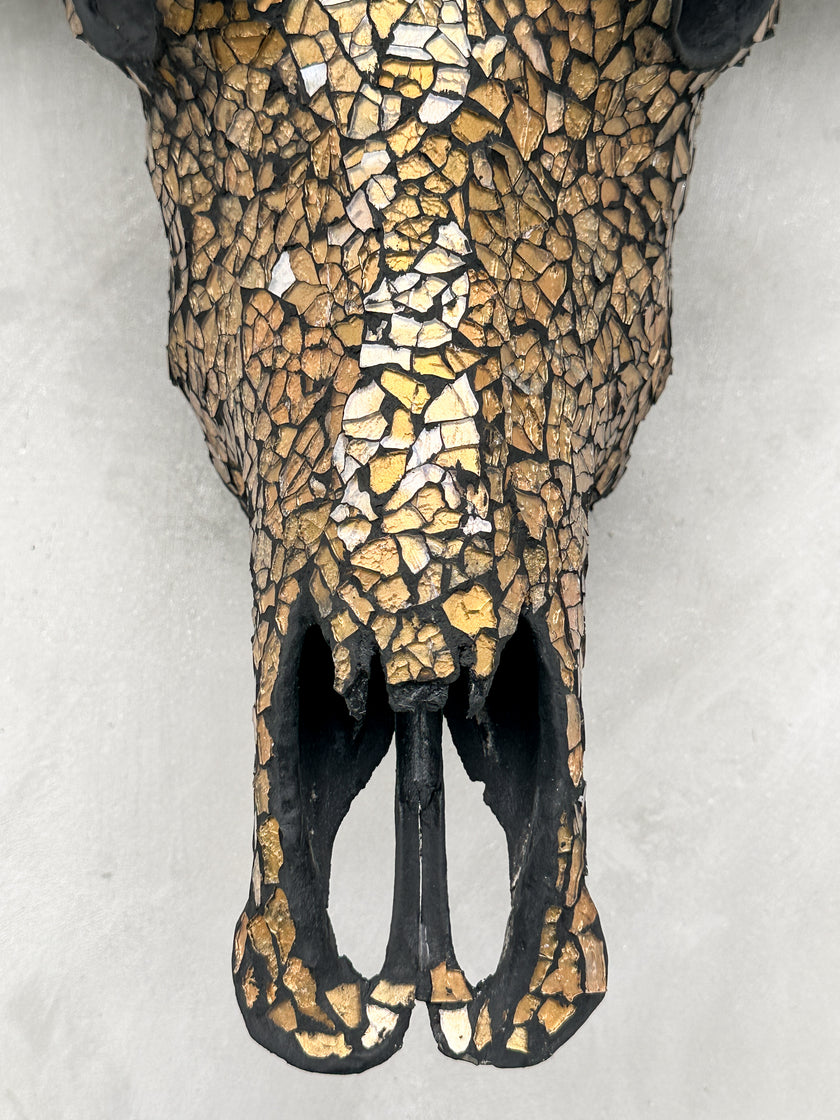 Gold Mozaic Buffalo skull | Skull,A/131