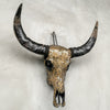Gold Mosaic Buffalo Skull – Decorative Wall Skull with Horns for Boho, Western, Modern Rustic, or Luxe Interior Wall Styling - Skull,A/131