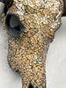Gold Mosaic Buffalo Skull – Decorative Wall Skull with Horns for Boho, Western, Modern Rustic, or Luxe Interior Wall Styling - Skull,A/131