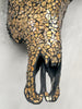 Gold Mosaic Buffalo Skull – Decorative Wall Skull with Horns for Boho, Western, Modern Rustic, or Luxe Interior Wall Styling - Skull,A/131