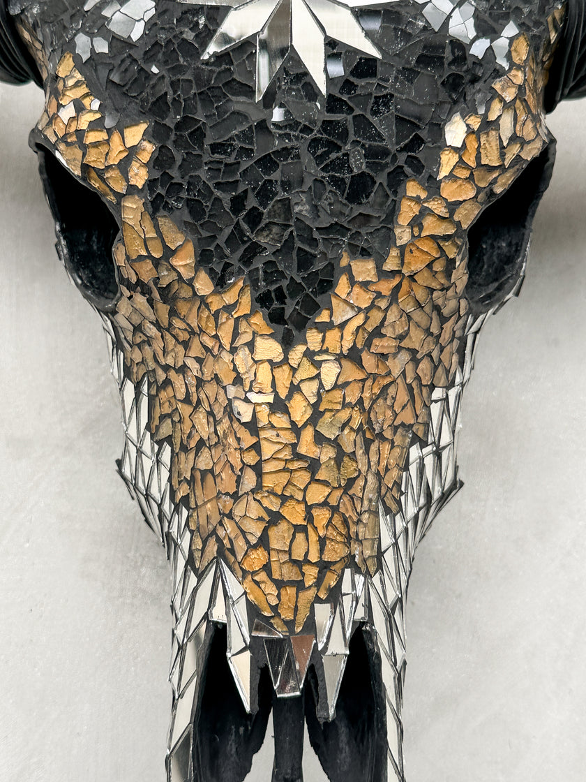 Star Black Yellow Mozaic Buffalo skull | Skull,A/135