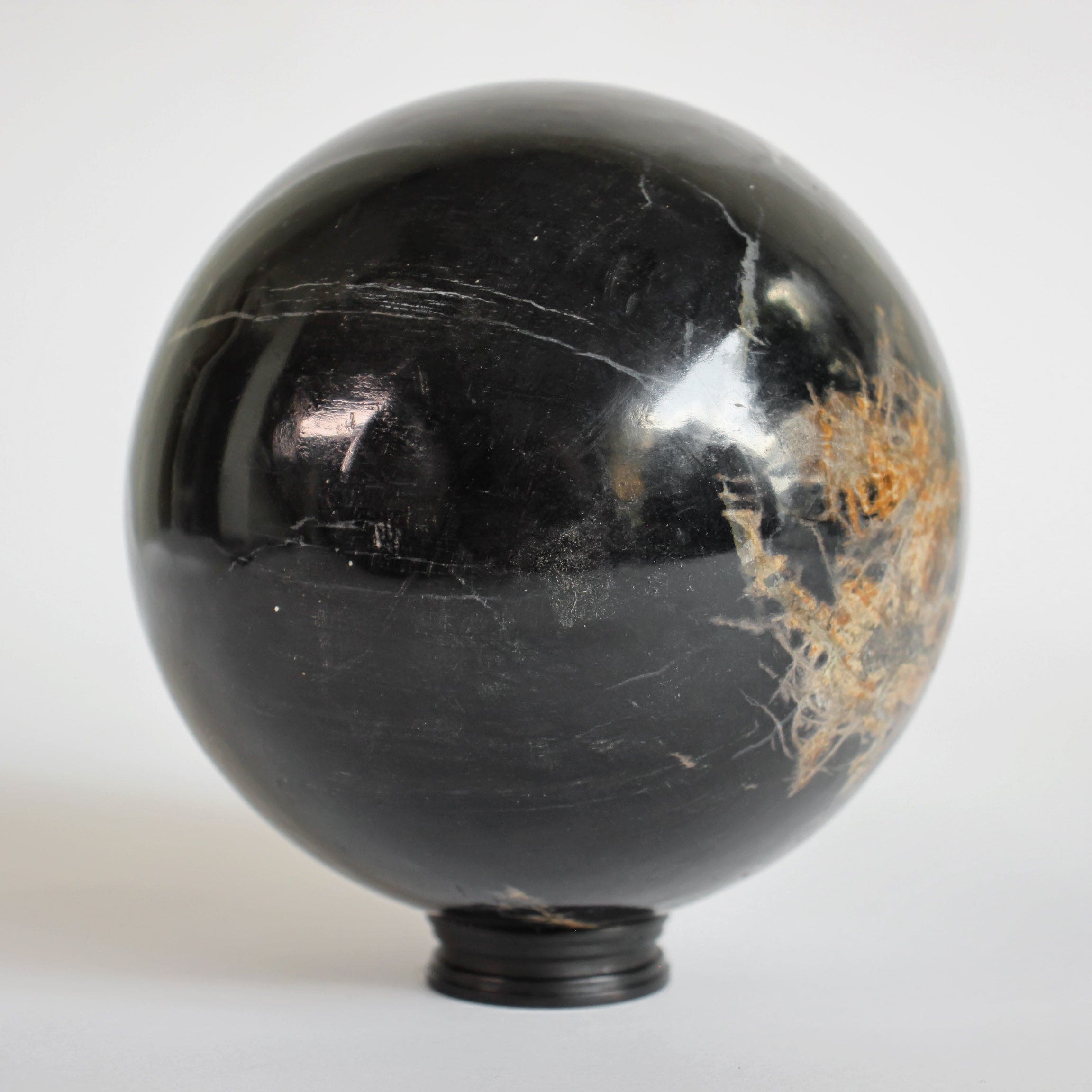 Wonderful Petrified wood Sphere on a custom stand SPHERES 063