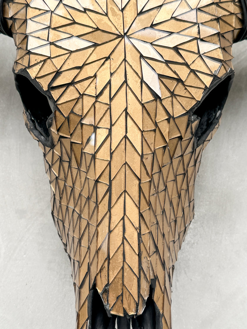 Gold Mozaic Buffalo skull | Skull,A/127
