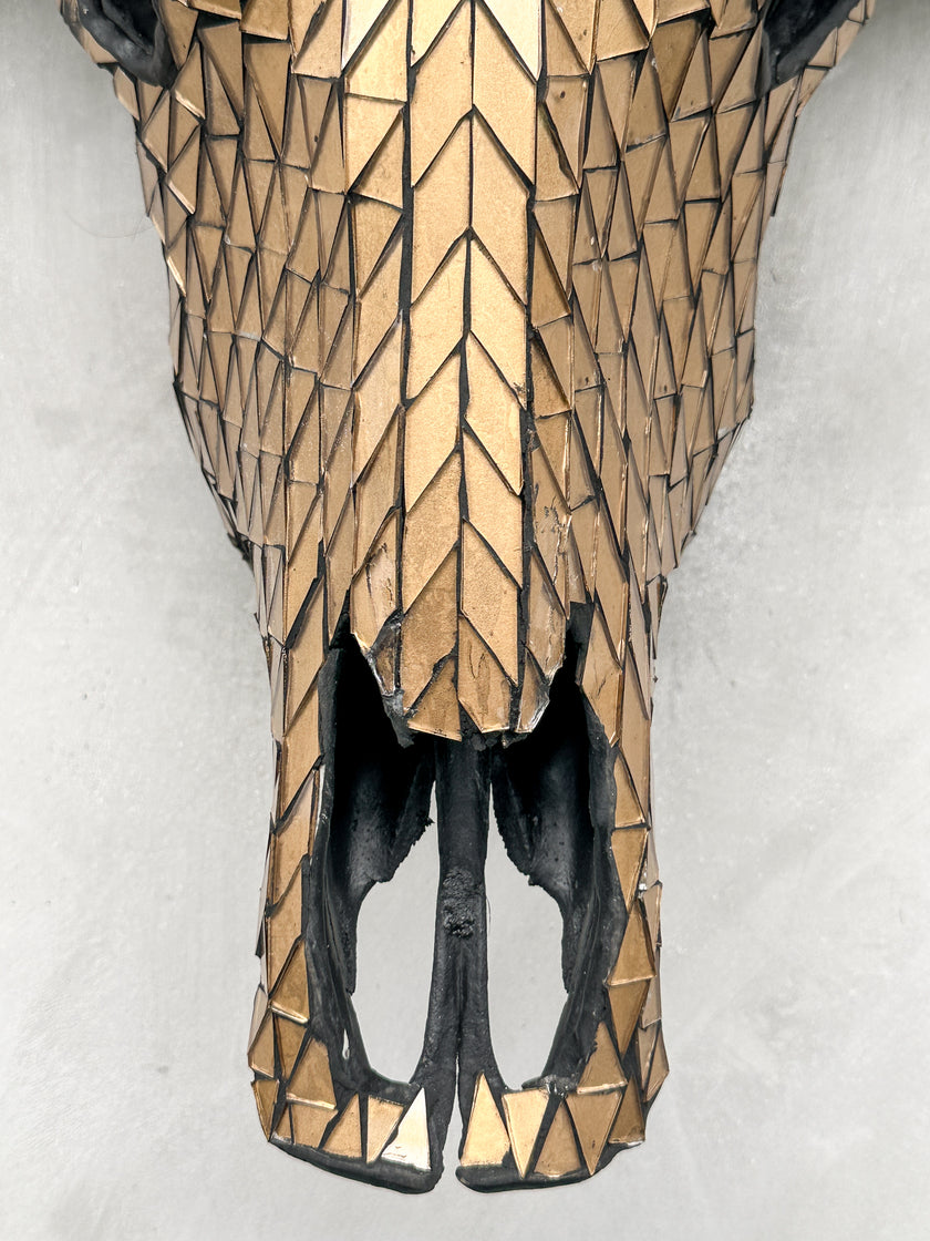 Gold Mozaic Buffalo skull | Skull,A/127