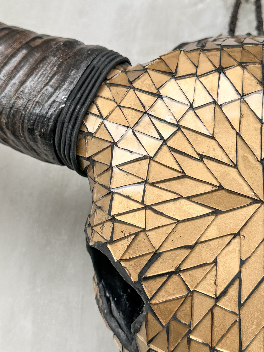 Gold Mozaic Buffalo skull | Skull,A/127