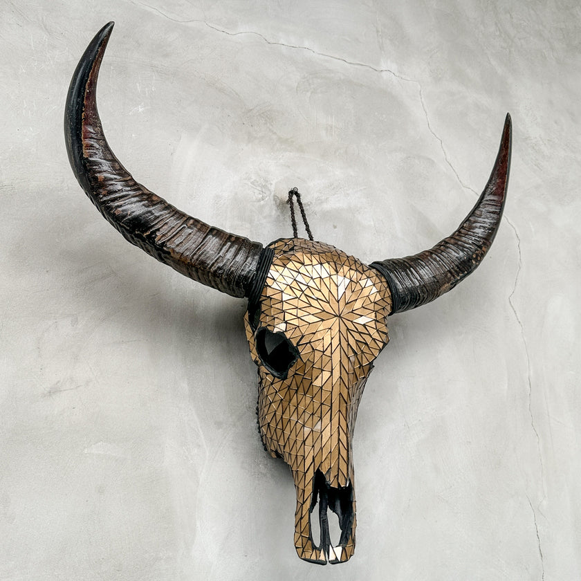 Gold Mozaic Buffalo skull | Skull,A/127