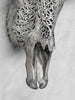 Grey Carved Buffalo Skull with Big Lotus Motif — Handcrafted Wall Art - Skull,A/104