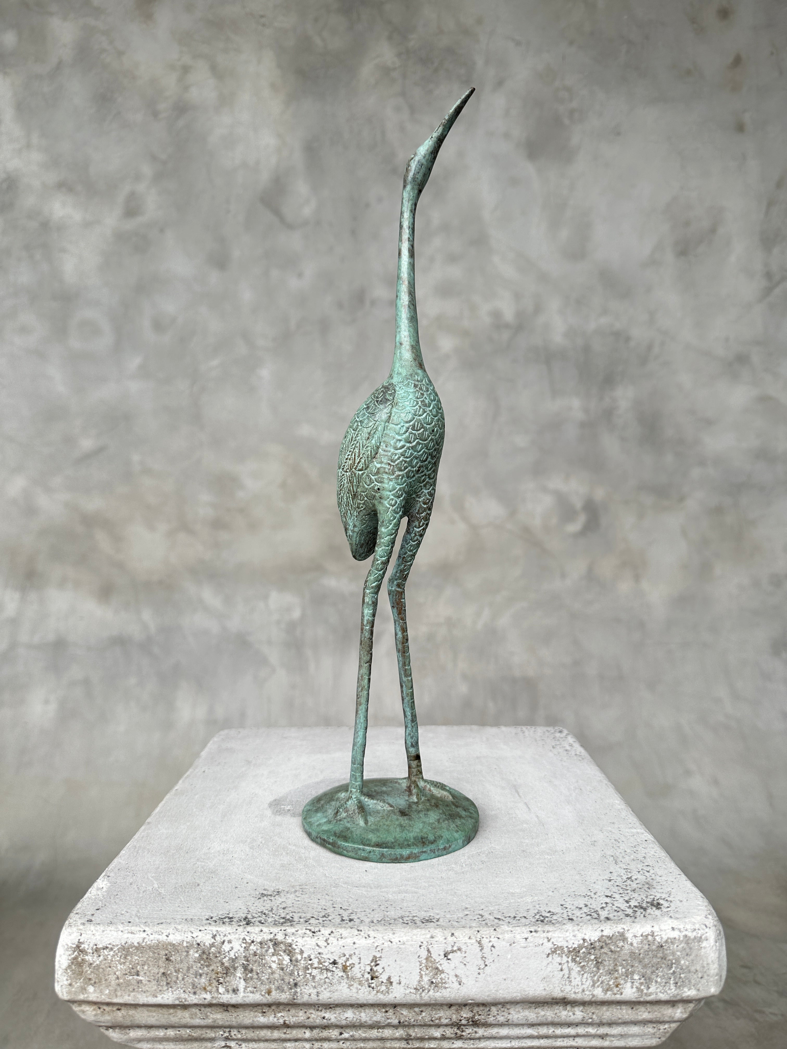 Bird Batik Patinated Green Blue Bronze